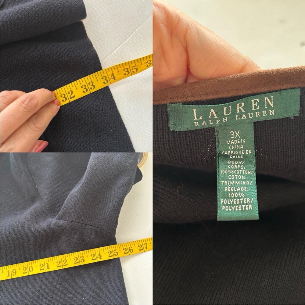 Vintage Lauren Ralph Lauren Cardigan Zip-up Cotton Cardigan Sweater 3X - Picture 8 of 8